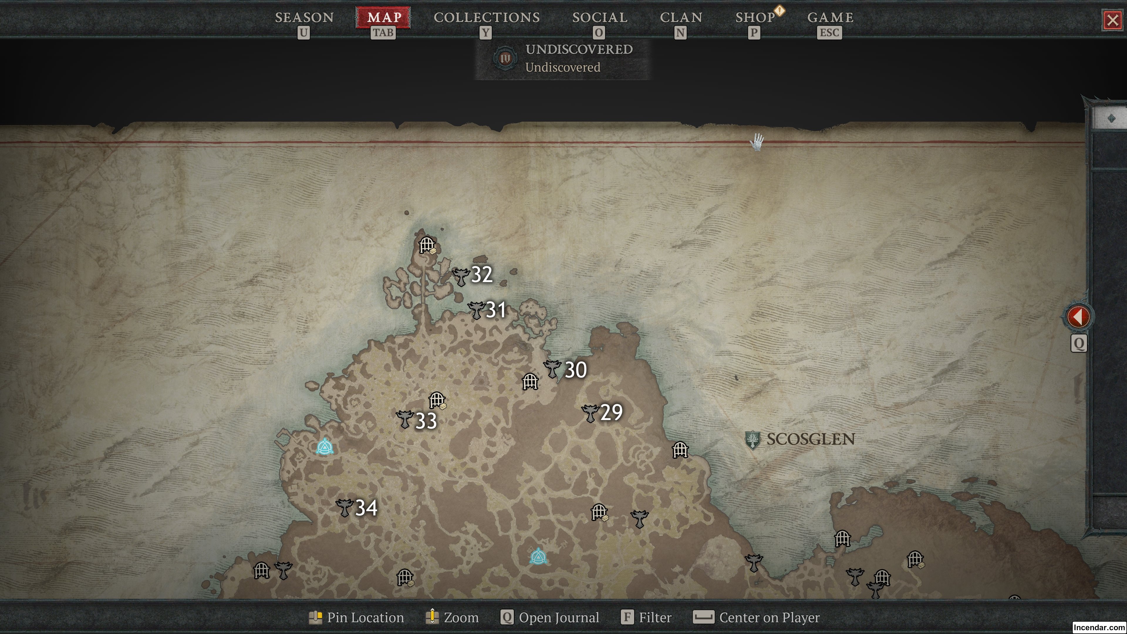 All 34 Scosglen Altars of Lilith Locations Map in Diablo 4 Part 2 28-34