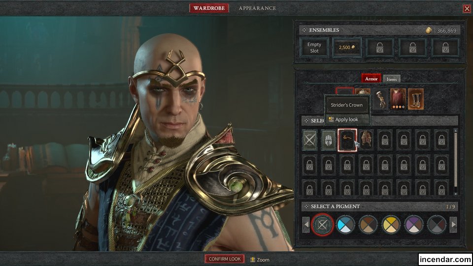 Image of a male Sorcerer using the Diablo IV Wardrobe System