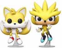 0 2 Pack: Super Tails & Super Silver 2020 San Diego Comic Con Sonic the Hedgehog Funko pop