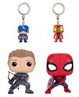 0 4 Pack Captain America, Iron Man, Hawkeye, Spider Man (Pop/Keychain Bundle) Marvel Comics Funko pop