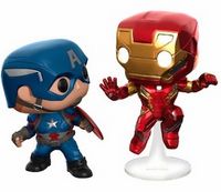 0 2 Pack Captain America and Iron Man Action Pose Marvel Collector Corps Marvel Comics Funko pop