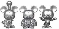 0 Mickey Mouse 90th Silver Silver 3 Pack (Steamboat Willie/Conductor/Apprentice) Amazon T Shirt Bundle Mickey Mouse Universe Funko pop