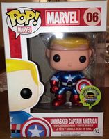 6 Metallic Unmasked Captain America PopCultcha Marvel Comics Funko pop