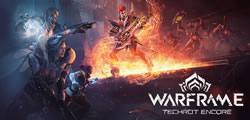 A logo image for Warframe video game.