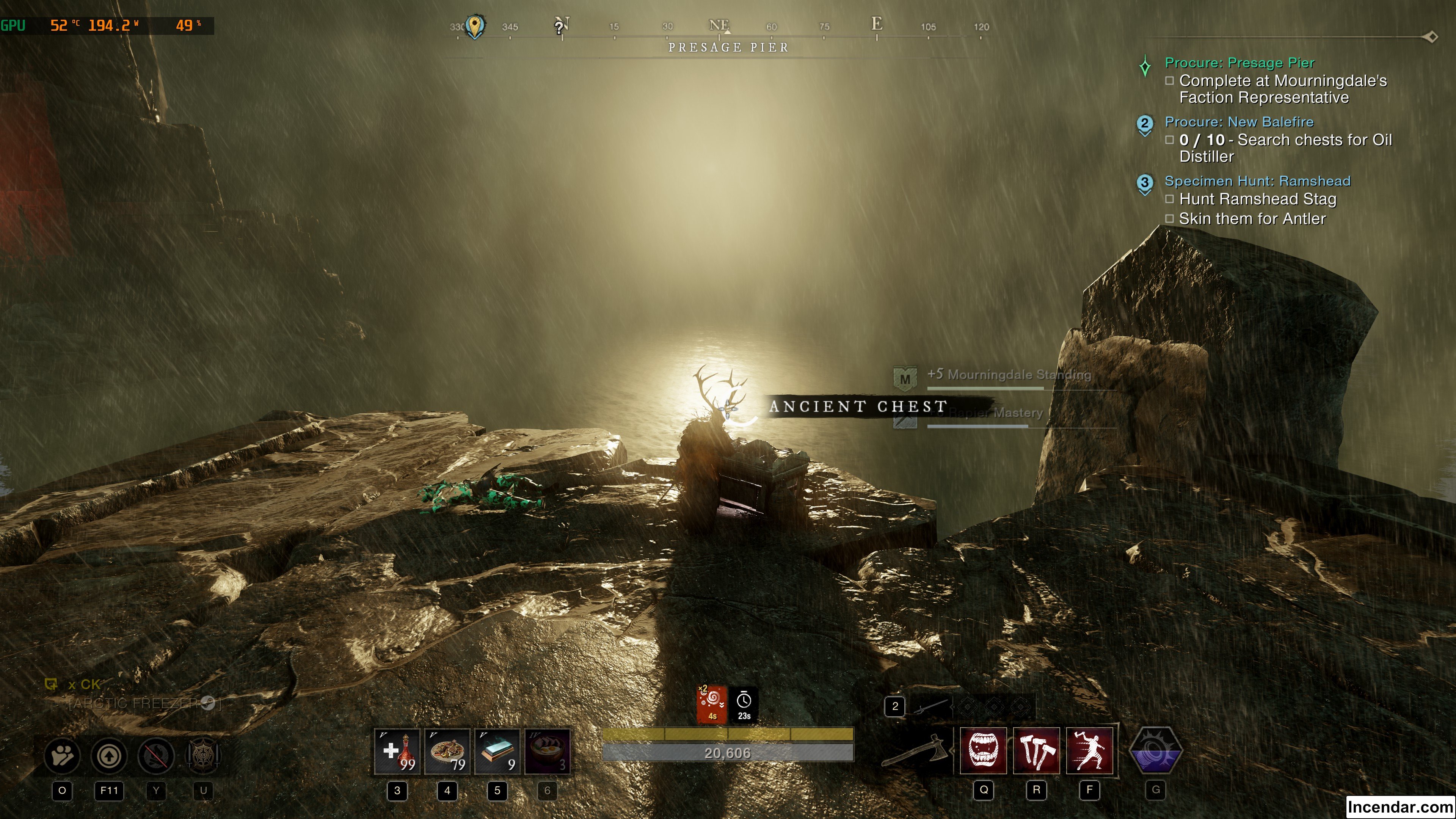 11 07 24 New World Arctica 4k Hd Screenshot Image Opening Chest In Rain