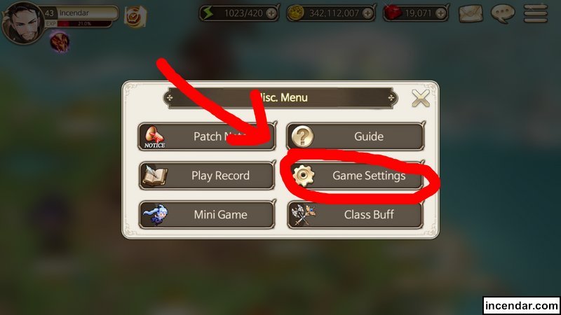 In-Game Menu/Cheats/Game Settings