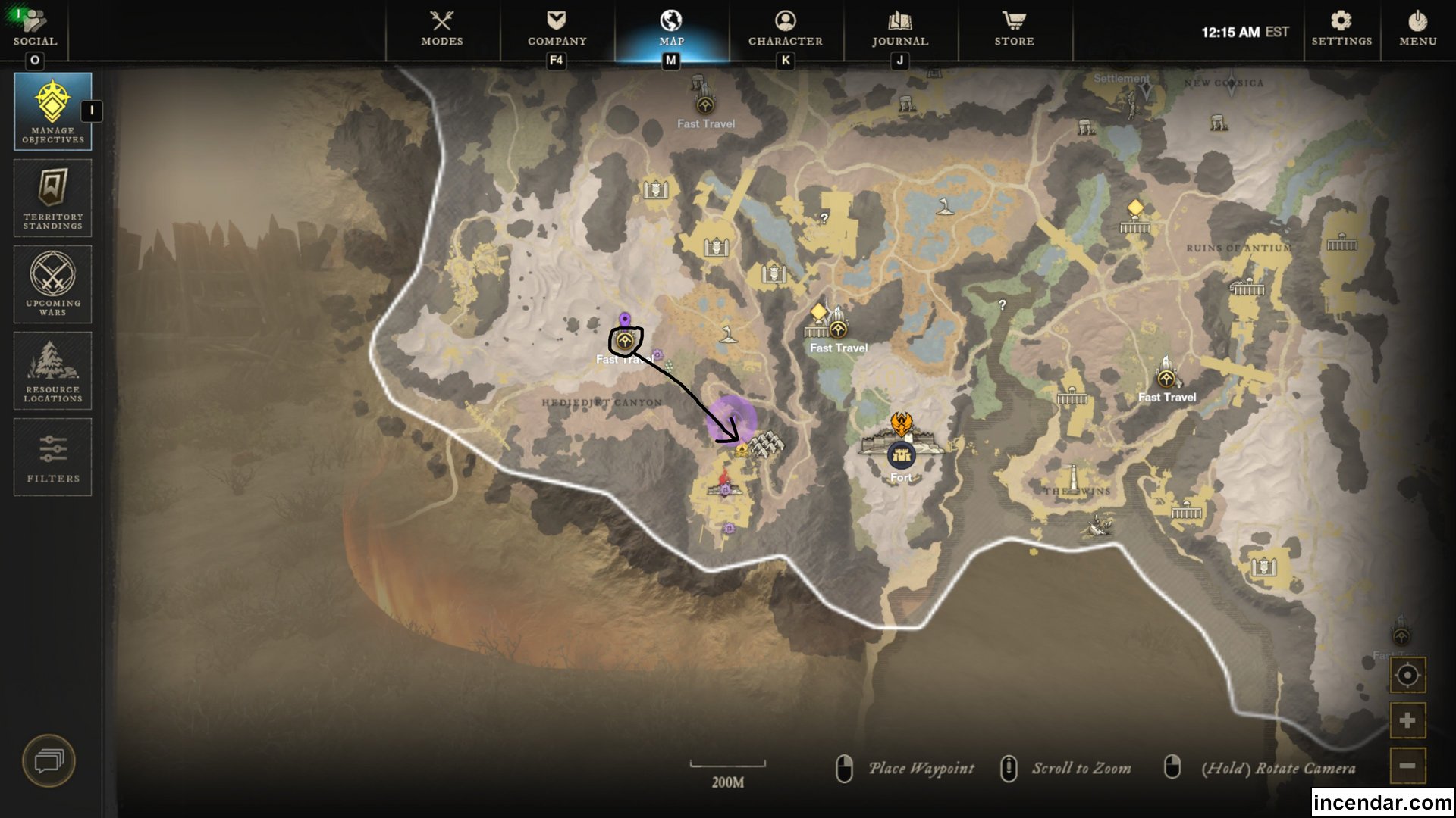  elite chest run world tour guide cast castrum principium1.jpg location in New World