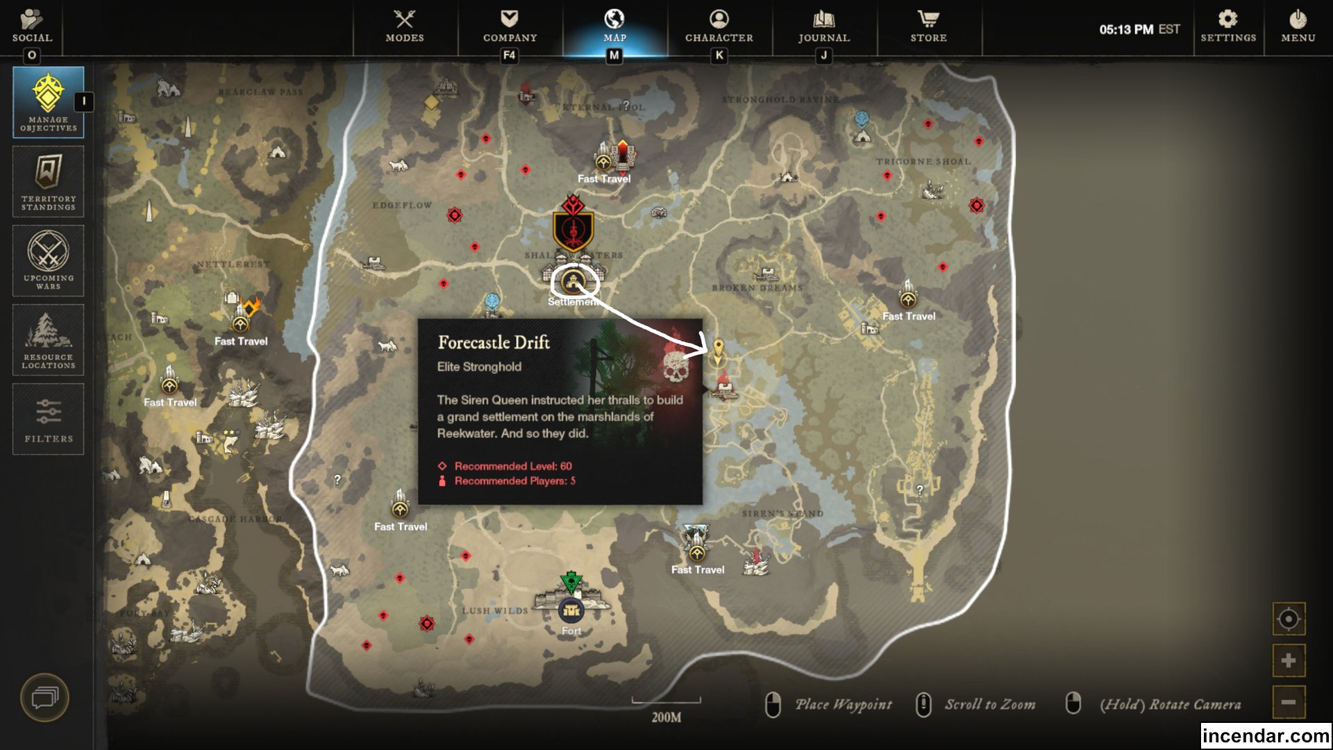  elite chest run world tour guide sirens stand forecastle drift1.jpg location in New World