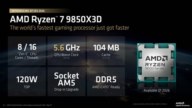 AMD Ryzen™ 7 9850X3D Desktop Processor
