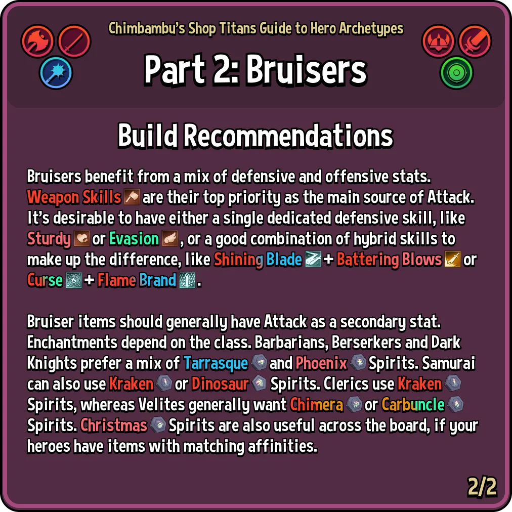 Shop Titans Game Bruiser hero builds visual guide image 2