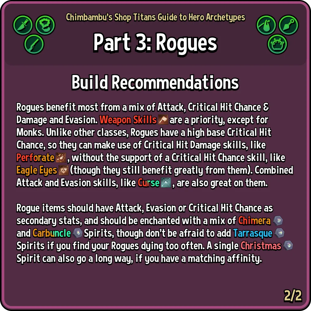Shop Titans Game Rogue hero builds visual guide image 2
