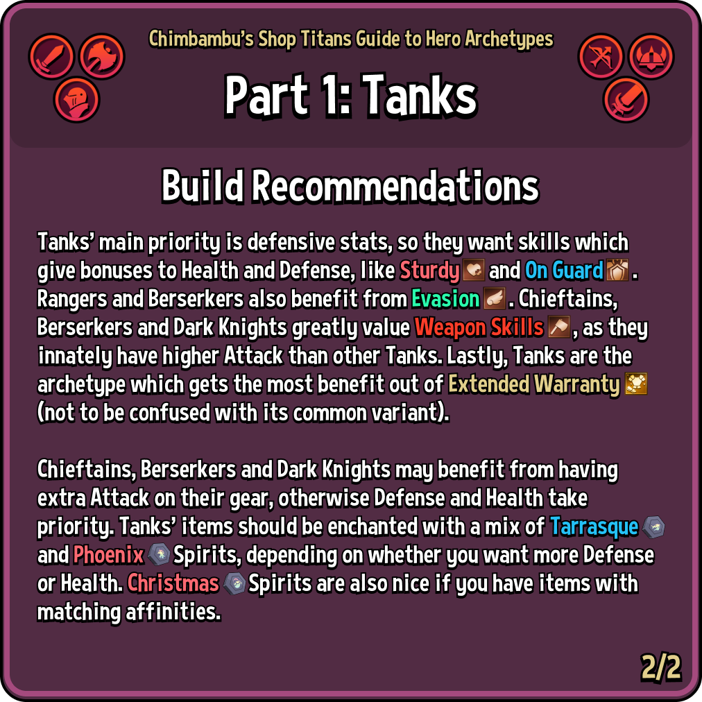 Shop Titans Game Tank hero builds visual guide image 2