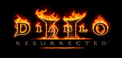 A logo image for Diablo 2 Resurrected video game.
