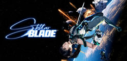 A logo image for Stellar Blade video game.